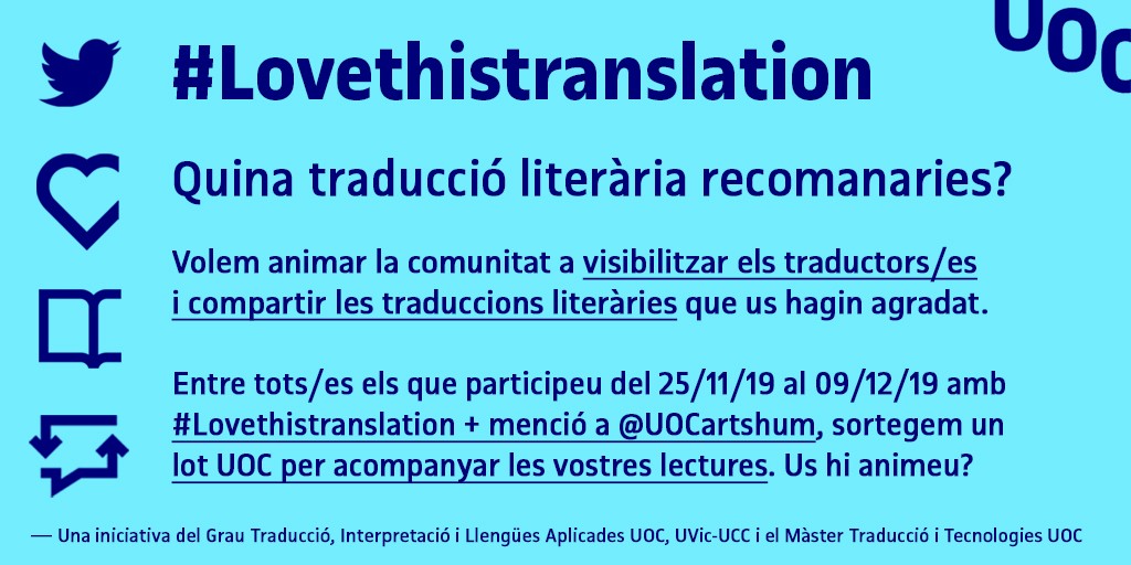 Sorteig Traducció #lovethistranslation Recomanacions literàries per la seva traducció