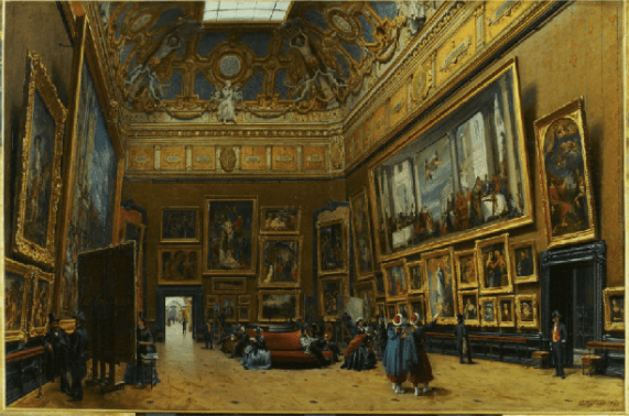 Giuseppe Castiglione:  Salon de 1861 (Salon Carré), 1861. Oli sobre tela. 103 x 69 cm. Musée du Louvre, París.